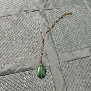 Green Banana Republic necklace with green stripes in stone